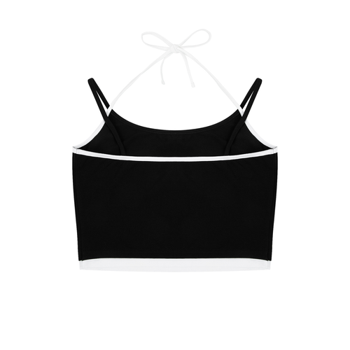 Contrast Binding Halter Tank Top