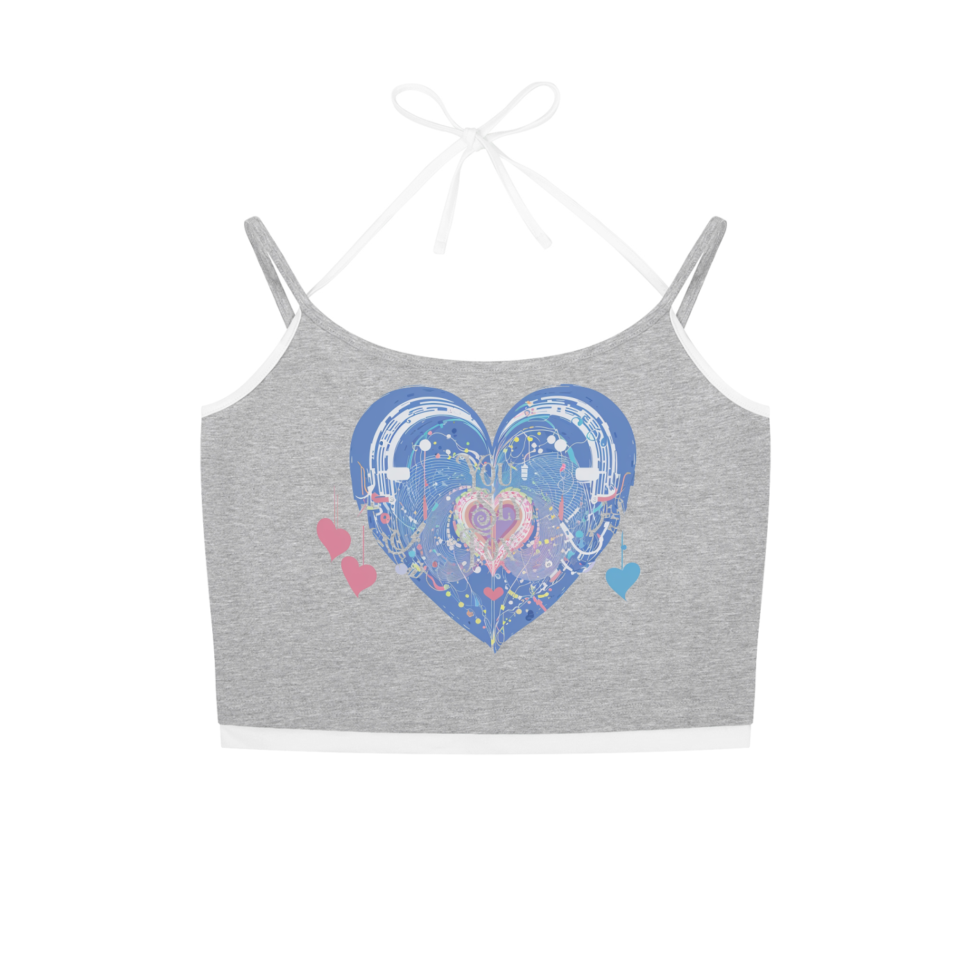 Contrast Binding Halter Tank Top