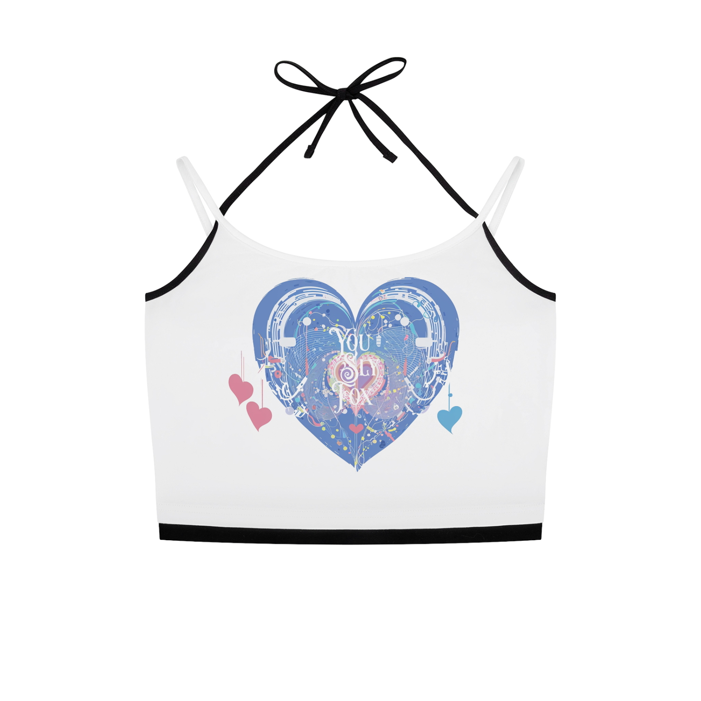 Contrast Binding Halter Tank Top